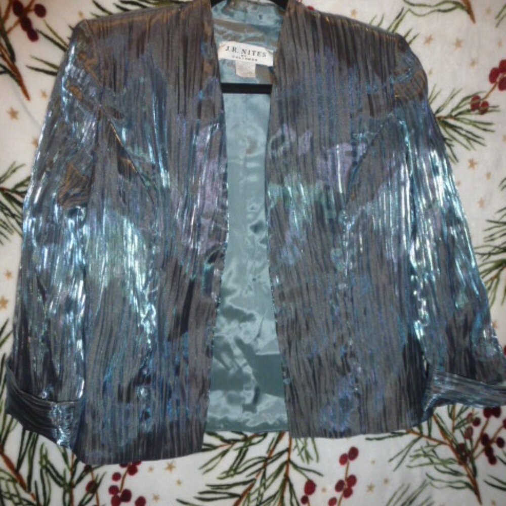 Vintage 80's J.R. Nites  Blazer Formal silver/ Metallic